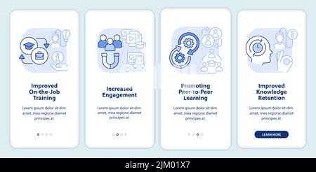 Microlearning benefits blue onboarding mobile app screen Stock Vector ...
