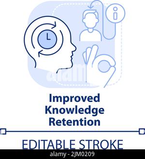 Improved knowledge retention light blue concept icon Stock Vector