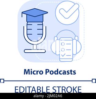 Micro podcasts light blue concept icon Stock Vector