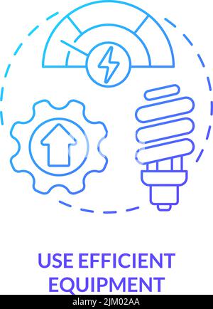 Use efficient equipment blue gradient concept icon Stock Vector