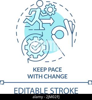 Keep pace with change turquoise concept icon Stock Vector