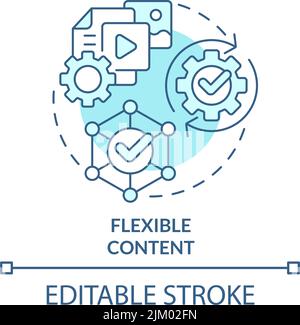 Flexible content turquoise concept icon Stock Vector