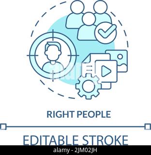 Right people turquoise concept icon Stock Vector