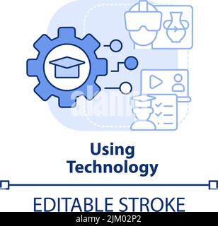 Using technology light blue concept icon Stock Vector
