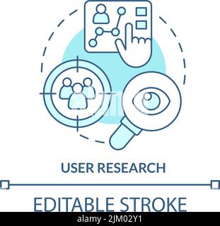 User research turquoise concept icon Stock Vector