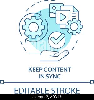 Keep content in sync turquoise concept icon Stock Vector