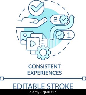 Consistent experiences turquoise concept icon Stock Vector