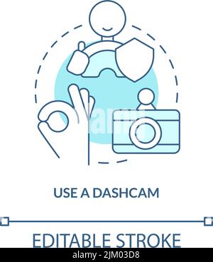 Use dashcam turquoise concept icon Stock Vector