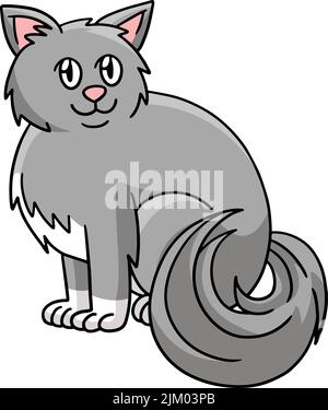 Cat Animal Cartoon Colored Clipart Illustration Stock Vector