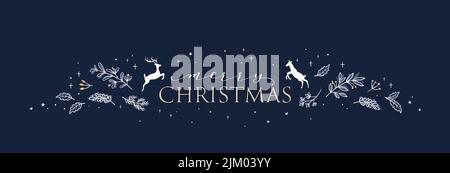 Lovely hand drawn Christmas design with text and decoration, elegant template - great for invitations, cards, banners, wallpaper - vector design Stock Vector