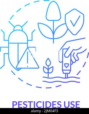 Pesticides use blue gradient concept icon Stock Vector
