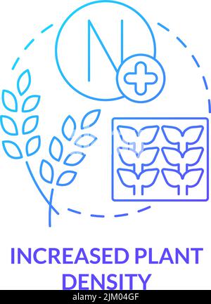 Increased plant density blue gradient concept icon Stock Vector