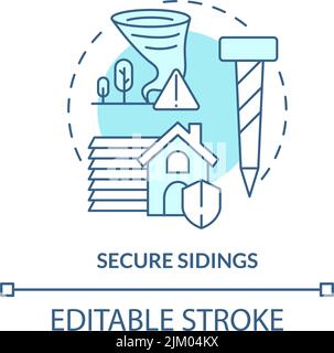 Secure sidings turquoise concept icon Stock Vector