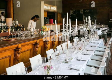 Johannesburg, South Africa - September 8, 2016: Interior decor of quaint restaurant bistro Stock Photo