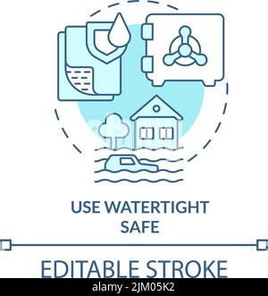 Use watertight safe turquoise concept icon Stock Vector
