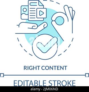 Right content turquoise concept icon Stock Vector
