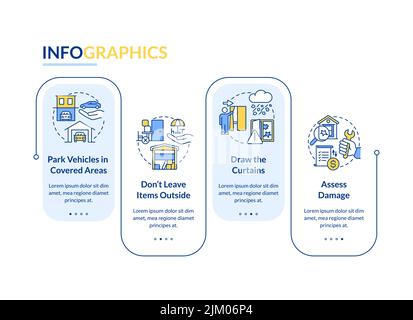 Prepare for hail storm rectangle infographic template Stock Vector
