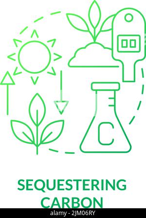 Sequestering carbon green gradient concept icon Stock Vector