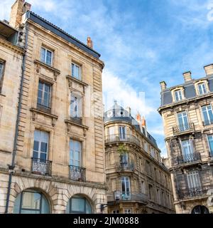 Bordeaux, beautiful french city, typical building in the center Stock Photo