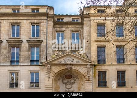 Bordeaux, beautiful french city, typical building in the center Stock Photo