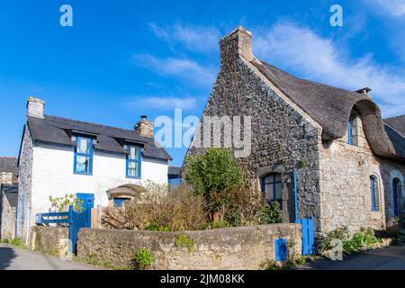 Brittany, Ile aux Moines island in the Morbihan gulf, a typical cottage Stock Photo