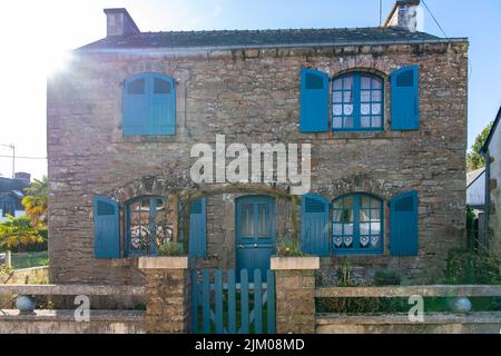 Brittany, Ile aux Moines island in the Morbihan gulf, a typical cottage Stock Photo