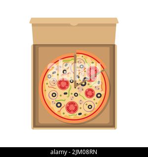 Pizza open box Stock Vector