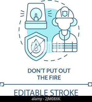 Dont put out fire turquoise concept icon Stock Vector