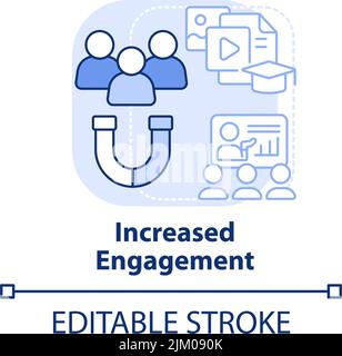 Increased engagement light blue concept icon Stock Vector
