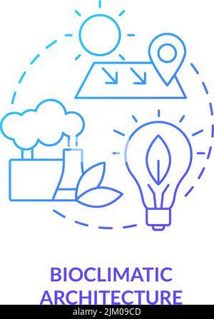 Bioclimatic architecture blue gradient concept icon Stock Vector