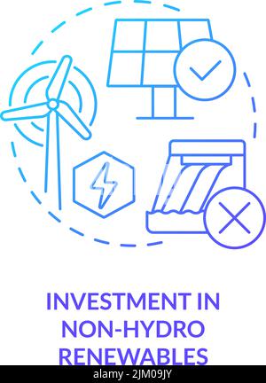Investment in non hydro renewables blue gradient concept icon Stock Vector