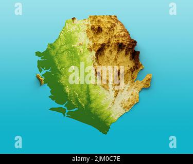 Sierra Leone 3D Topographic map Geography Cartography and topology Sea ...