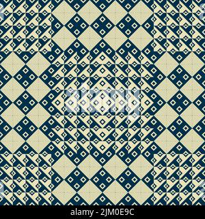 Abstract and geometric diamonds pattern. Different size and contrast shapes. Optical art effect. Vector and seamless design. Stock Vector