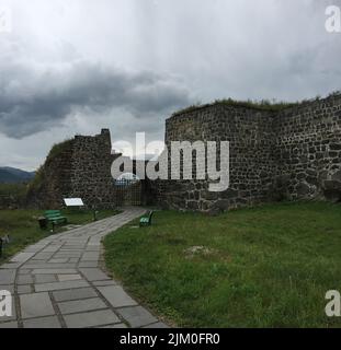 The entrance gate of the Lori Fortress in Lori Province, Armenia Stock Photo