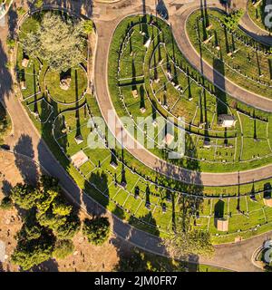 An aerial view of an old cemetery outside Oakland in California Stock Photo