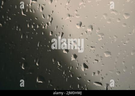 Water drops on a glass window Stock Photo