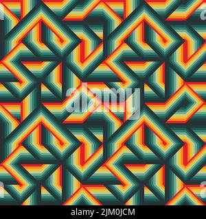 Abstract, striped background. Seamless pattern. Retro style design. Vintage color scheme. Stock Vector