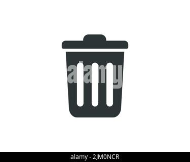 Monochromatic trash can icon vector. Concept of delete and remove. Stock Vector