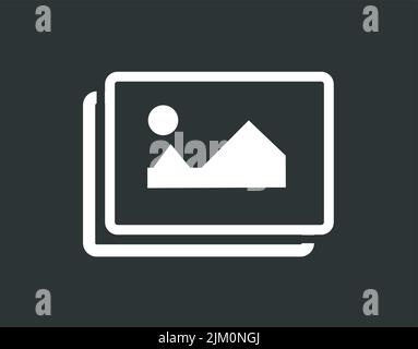 Monochromatic photo-gallery icon vector. Concept of photos and videos. Stock Vector