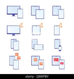Electronic devices. Vector icons. Stock Vector