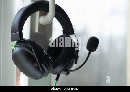 A close up notes on a wooden background Stock Photo