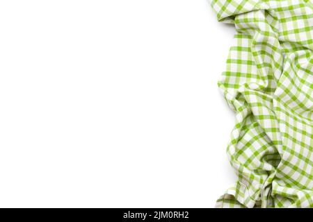 Kitchen table cloth. Cooking towel isolated on white background. Top view flat lay with copy space Stock Photo