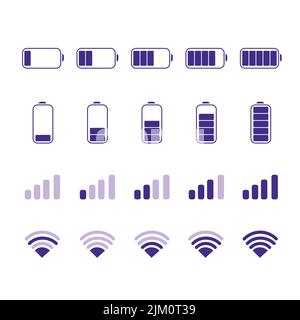 Vector icons of connection symbols. Stock Vector