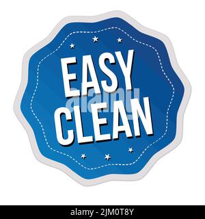 Easy clean label or emblem on white background, vector illustration Stock Vector