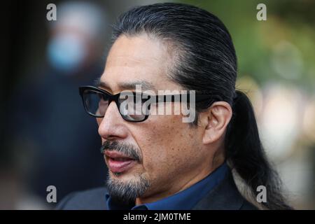 Los Angeles, United States. 03rd Aug, 2022. LITTLE TOKYO, LOS ANGELES, CALIFORNIA, USA - AUGUST 03: Japanese actor and martial artist Hiroyuki Sanada arrives at the Los Angeles Community Screening Of Sony Pictures' 'Bullet Train' held at the Aratani Theatre at the Japanese American Cultural & Community Center (JACCC) on August 3, 2022 in Little Tokyo, Los Angeles, California, United States. (Photo by Xavier Collin/Image Press Agency) Credit: Image Press Agency/Alamy Live News Stock Photo