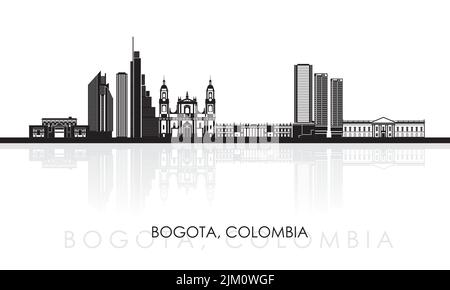 Silhouette Skyline panorama of city of Bogota, Colombia - vector illustration Stock Vector