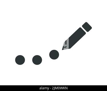 Isolated monochromatic writing icon pictogram. Vector illustration. Stock Vector