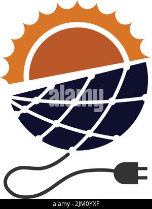solar energy logo Icon Illustration Brand Identity Stock Vector
