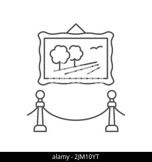 Art museum line icon on white background. Editable stroke. Stock Vector