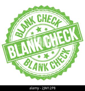BLANK CHECK text written on green round stamp sign Stock Photo